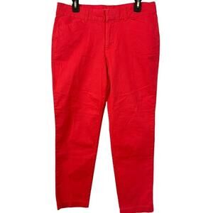 Gap Khakis Slim City Coral Pink Womens Flat Front Pants Tapered Chinos sz 8